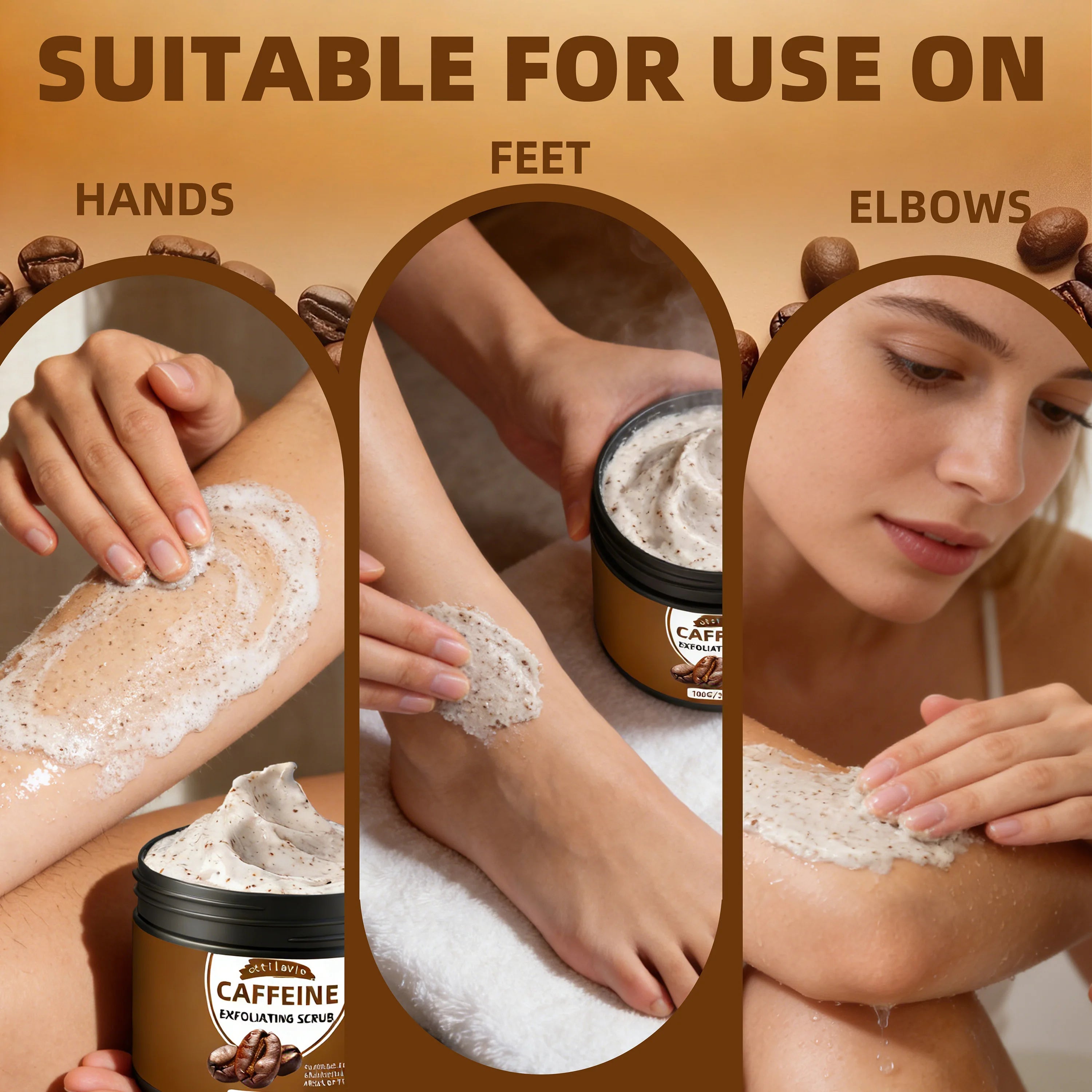 Ottilavie Caffeine Exfoliating Scrub, Gentle Exfoliating Deep Cleansing For Hands, Feet & Body, Daily Skincare Routine Oasis Select