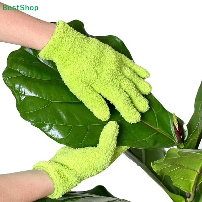Microfiber Plant Cleaning Gloves | Reusable Dusting Gloves