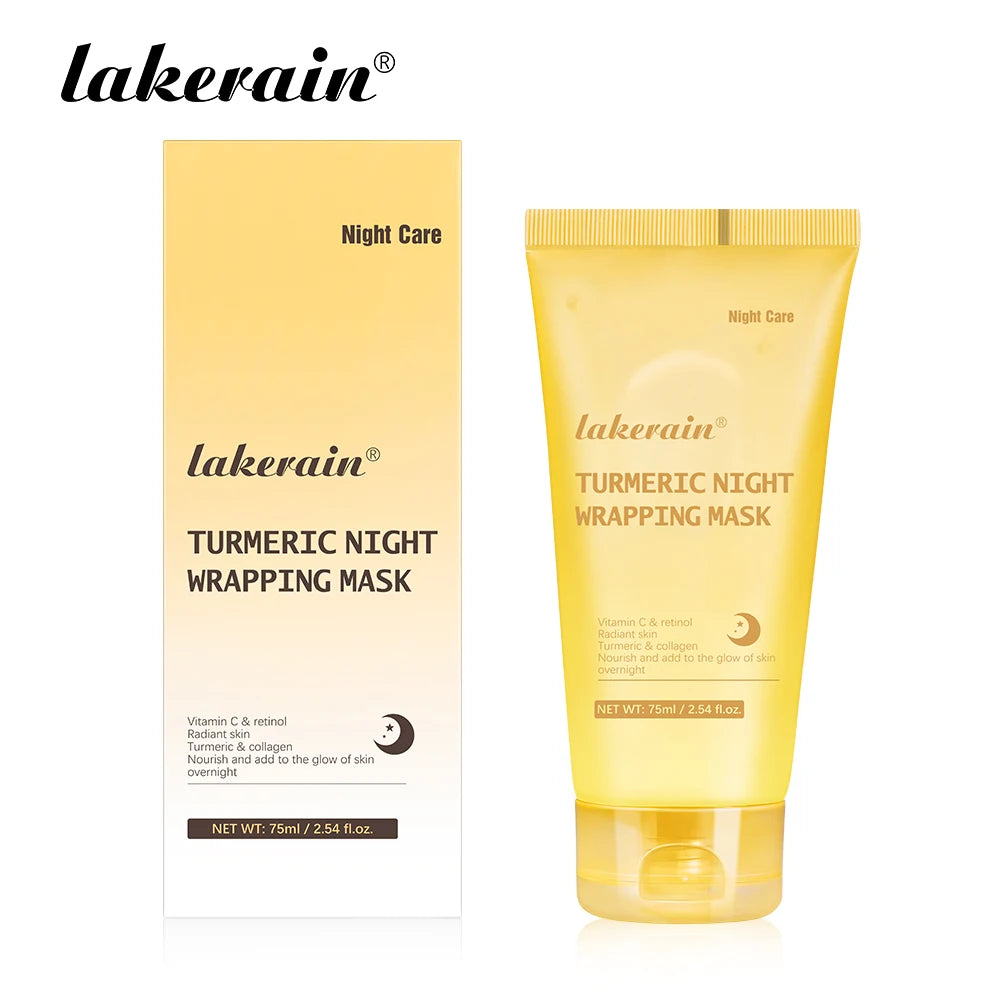Collagen Overnight Wrapping Peel Off Facial Mask, Korean Collagen Night Wrapping Mask Deeply Hydrates Night Care Mask Cream 75ml Oasis Select Turmeric 75ml
