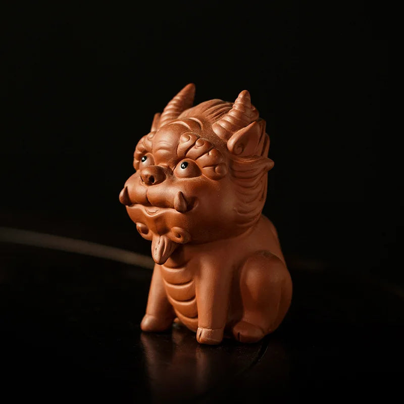 Lucky Purple Clay Cute Pixiu Tea Pet Ornament Premium Nurturable Creative Personalized Tea Play Tea Table Tea Set Accessories Oasis Select Beast - Zhu Ni