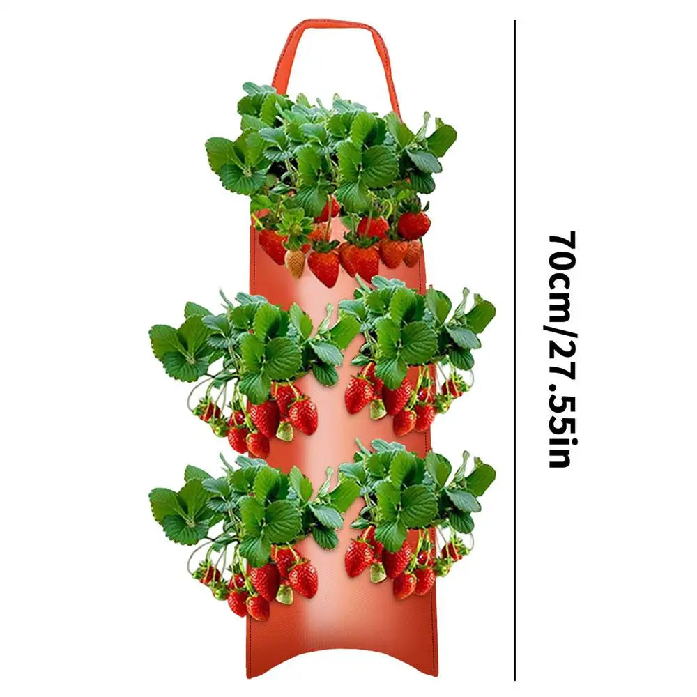 Tomato Planter Bag 8-Hole Hangable Fabric Pouch For Plant Aeration & Growth Gardening Bags For Tomatoes Roses Carrots Potatoes Oasis Select 6 holes Red
