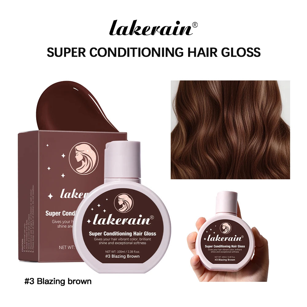 Super Conditioning Hair Gloss Enhance Color Luster Nourishing Repairing Long-lasting Color Hair Tinted Moisturizer No Need Mix Oasis Select Blazing Brown