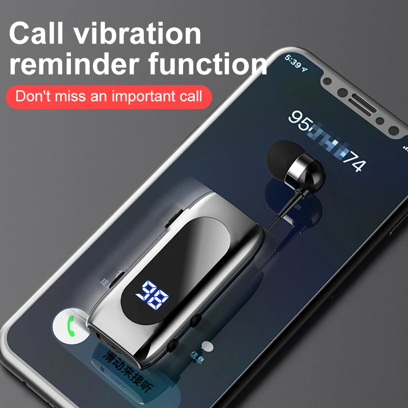# K55 Lavalier Business Bluetooth 5.2 Headphone Talk/Music Time 20 Hours,LED Digital Display,Noice Cancelling Wireless Earphones Oasis Select