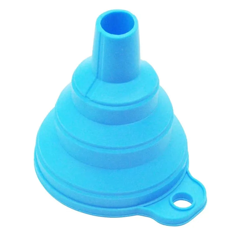 1/2pcs Silicone Folding Funnel Multifunctional Portable Kitchen Retractable Oil Leak Household Liquid Dispenser Kitchen Utensils Oasis Select 1pcs blue small