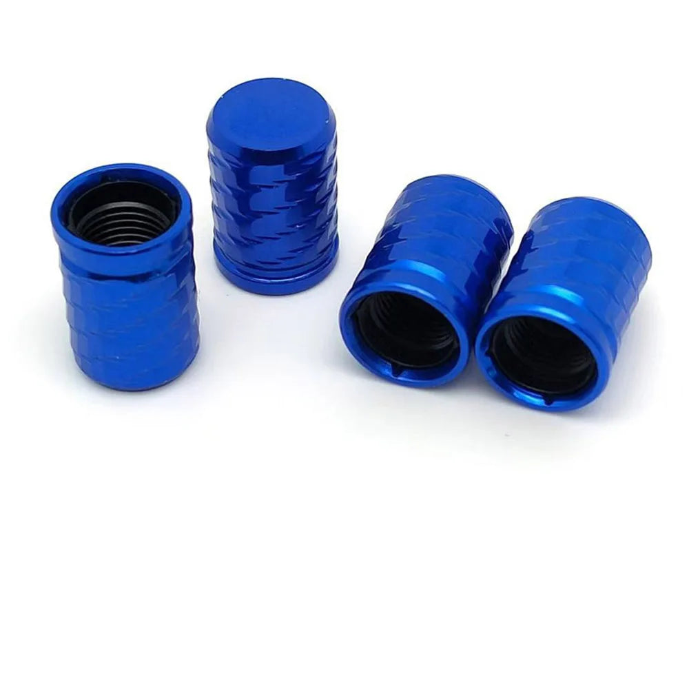 4Pcs Tire Valve Stem Caps Aluminum Alloy with Plastic Inner Liner Corrosion Resistant for Cars Trucks SUVs Motorcycles Bikes Oasis Select Blue-4Pcs