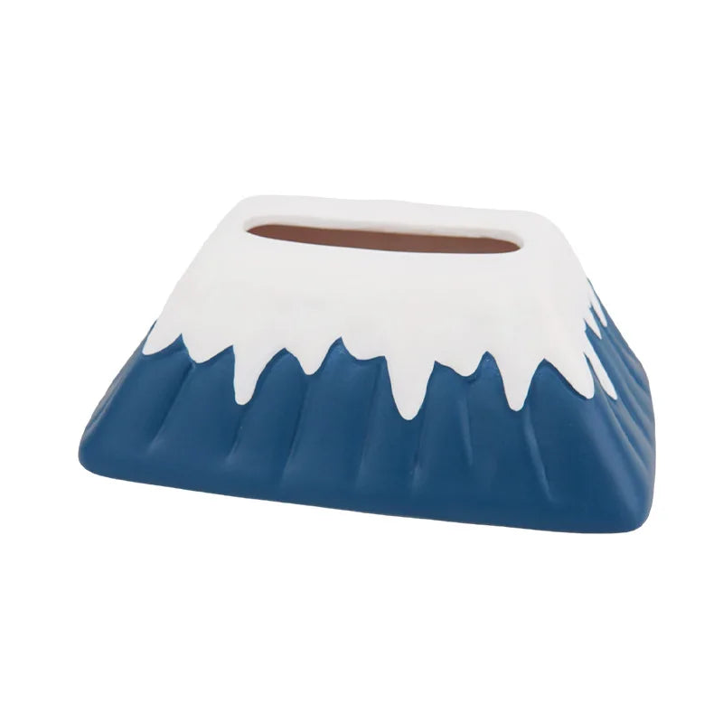 Snow Mountain Ceramic Tissue Box Living Room High Quality Paper Drawing Box Bedroom Design Dining Table Artistic Ornament Oasis Select