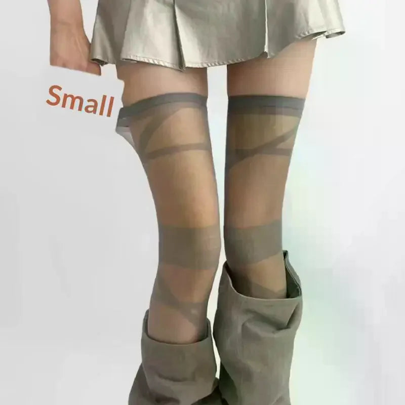 Lolita Women Stockings Ultra-thin 1 Pair Transparent Crystal Silk Fashion Socks Girls Breathable Mesh for Summer Wear Oasis Select