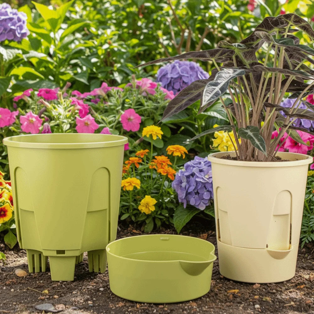 Plastic Self Absorbing Flowerpot Water Storage Thickened Breathable Flowerpot Large Capacity Tall Drain Holes Oasis Select