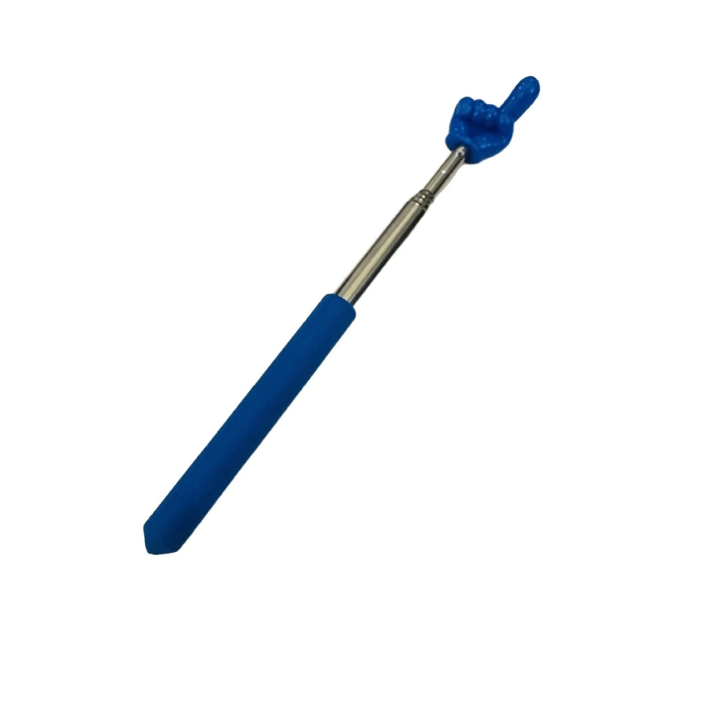 Retractable Teacher Pointer Finger Design StainlessSteel Telescopic School Teaching Pointer Stick Teacher Supplies For Classroom Oasis Select B4-Blue