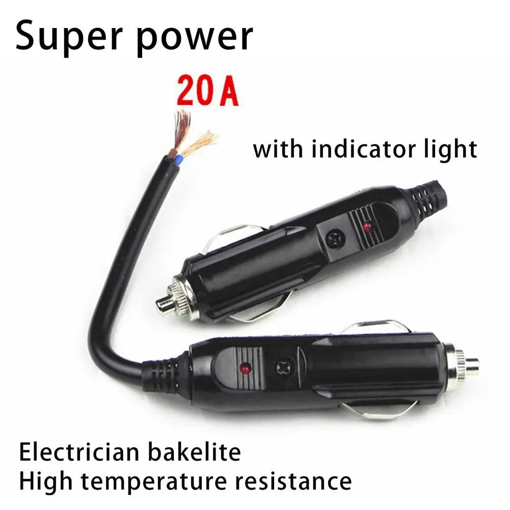 NEW 12V/24V Auto 20A Car Cigarette Lighter LED Socket Plug Connector Adapter For Car/Van Vehicle Motor Car Accessories Oasis Select