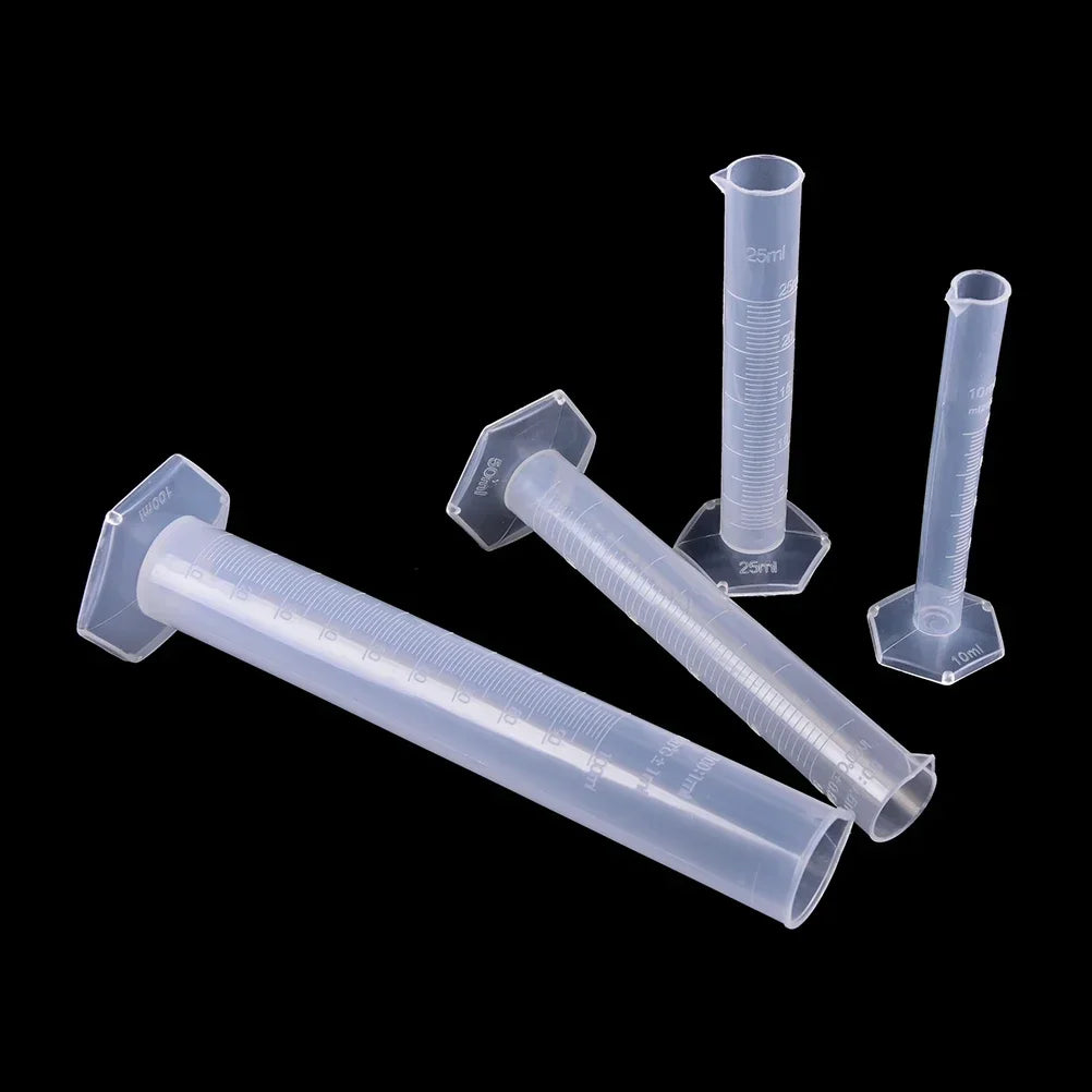 1pcs Transparents Measuring Plastic Graduated Cylinder Plastic Trial Test Liquid Tube Lab Tool 10ml,25ml,50ml,100ml,250ml Oasis Select