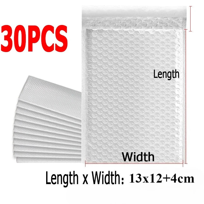 50/10Pcs Plastic Bubble Envelopes Bag Waterproof Foam Adhesive Self Seal Packing Bag Mailers Shipping Envelope Storage Organizer Oasis Select 30PCS-13-15