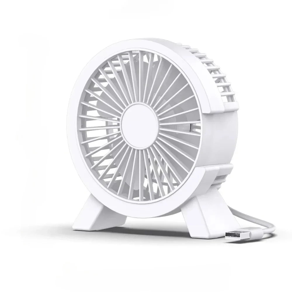Dual Head Wall Mountable Desk Fan USB Rechargeable 3 Speed Quiet Portable with Large Battery for Living Room Office Dorm Oasis Select White
