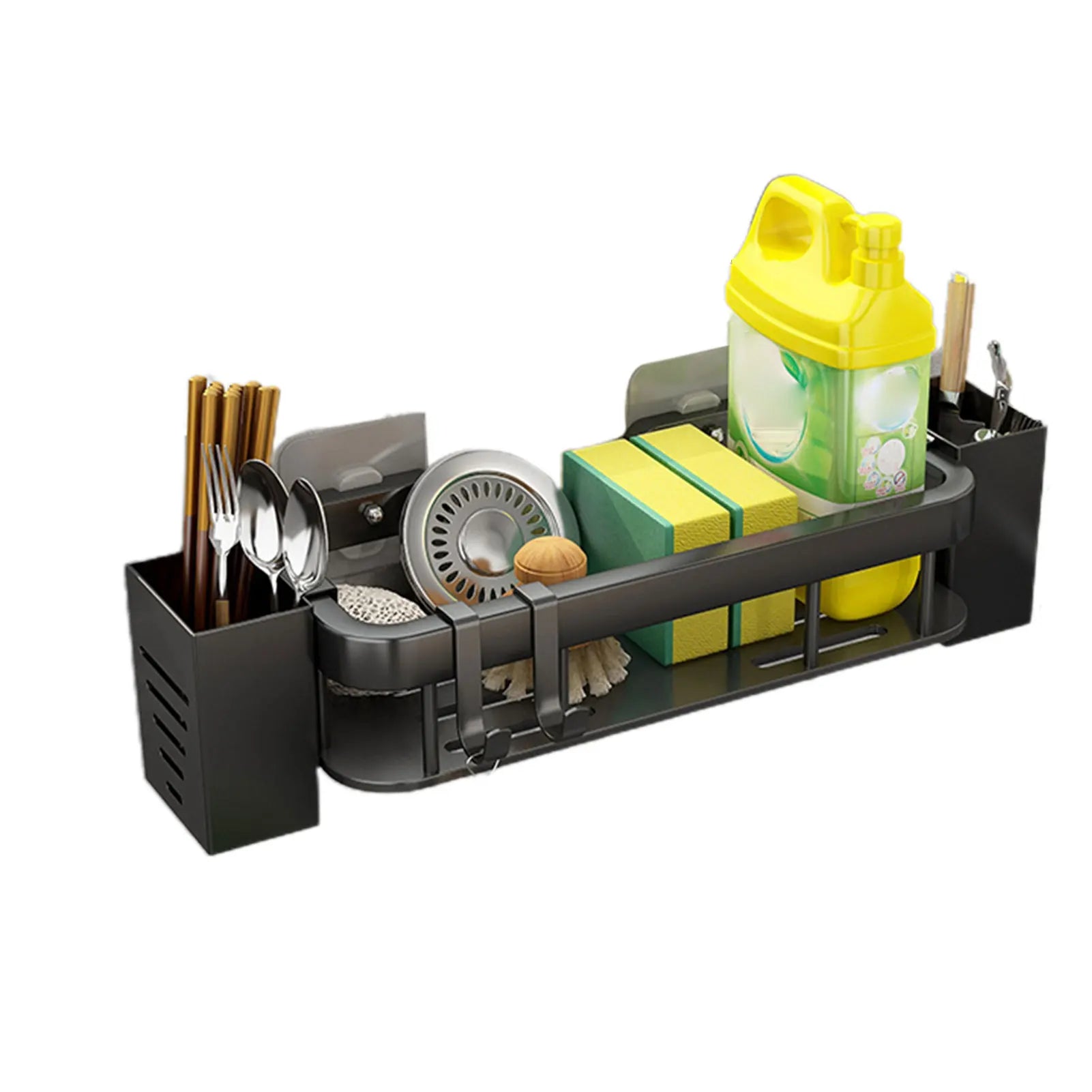 No-Drill Stainless Steel Kitchen Sink Organizer & Drainer Rack