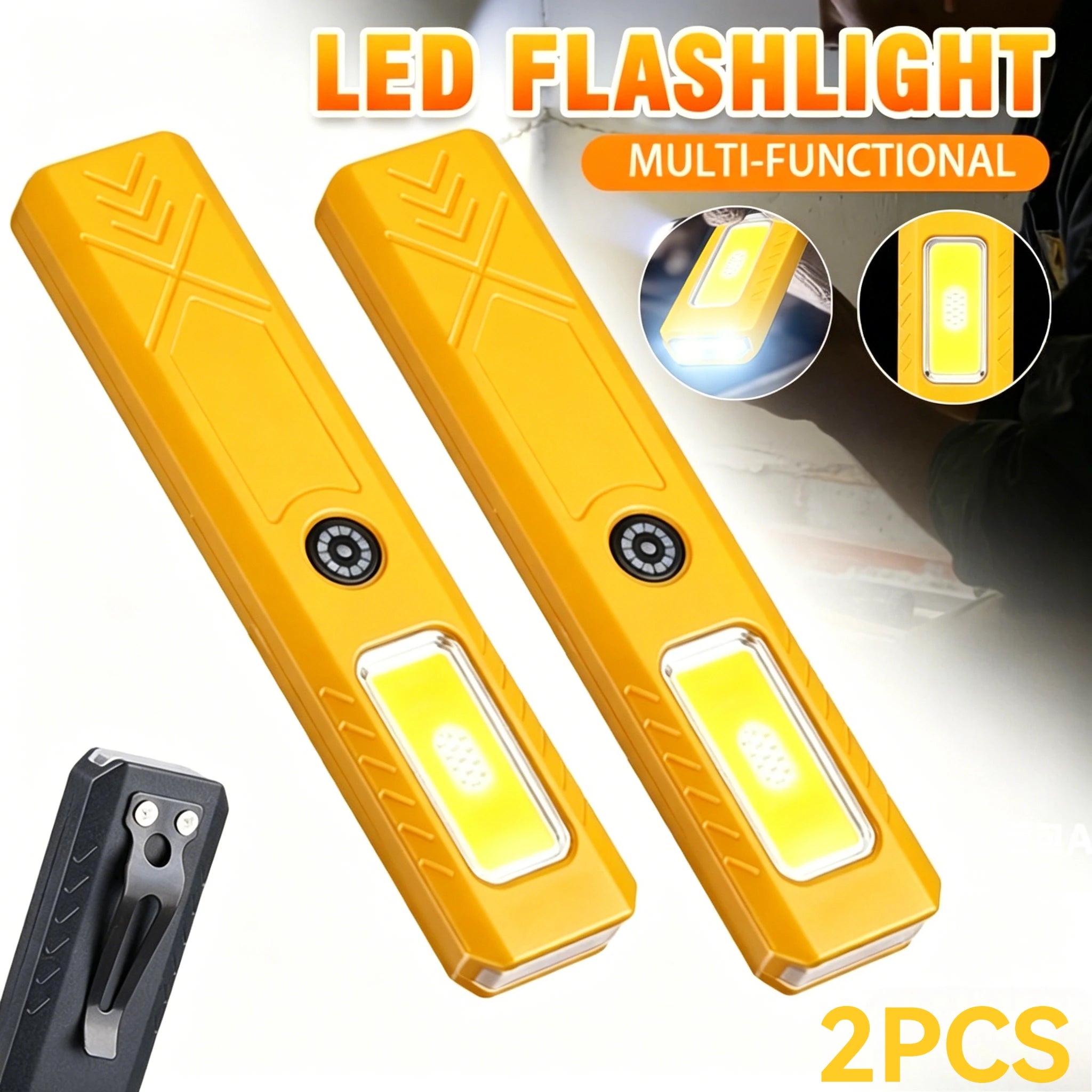 Mini COB LED Flashlight 600LM Rechargeable USB-C | Pen Clip