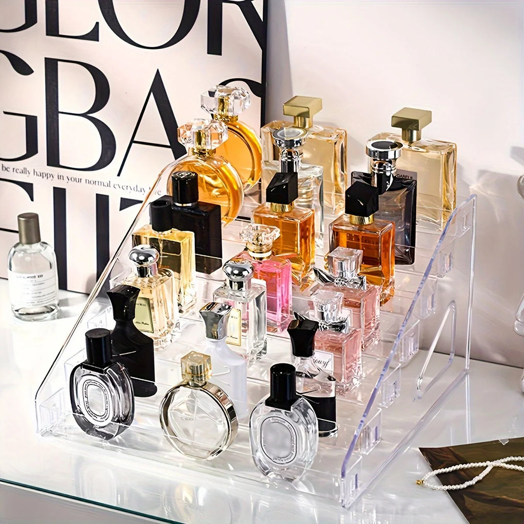 1pc Acrylic multilayer ladder transparent perfume display shelf Cosmetics store display shelf is suitable for lipstick organizer Oasis Select