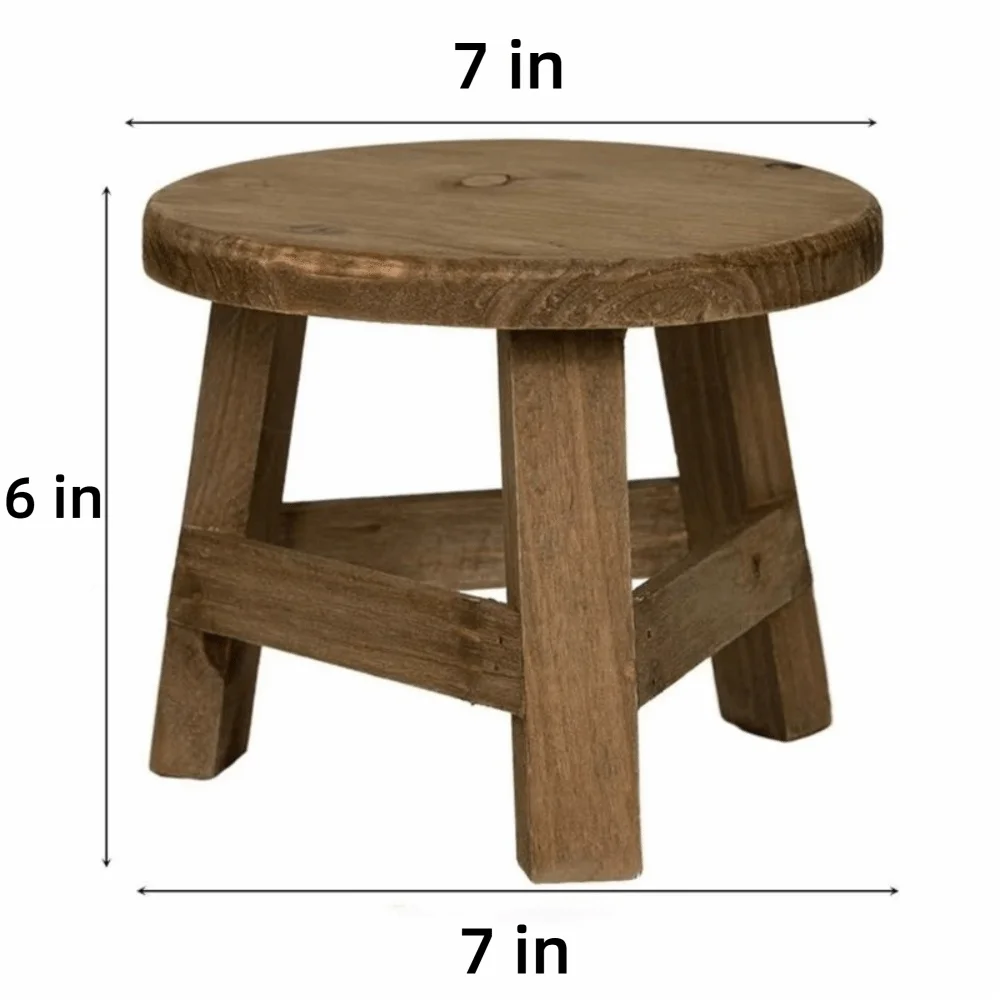 Wooden Mini Plant Stand | Bonsai & Succulent Display Stool