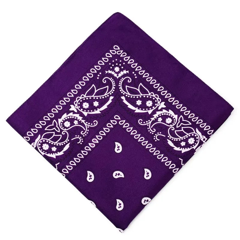 1/4/6Pcs Fashion Hip HopBlend Bandana Square Scarf Black Red Paisley Headband Printed For Women/Men/Boys/Girls Oasis Select Purple 55X55 cm