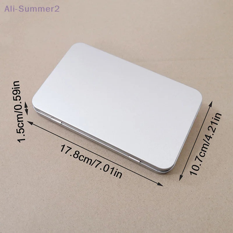 Household Iron Storage Box Tin Box Container Empty Hinged Lid Empty Storage Box Candy Card Jewelry Organizer Oasis Select