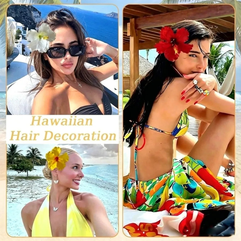 Artificial Flower Hibiscus Flower Hair Clip Do Not Hurt Hair Bohemia Style Bangs Hairpin Hearwear Summer Oasis Select