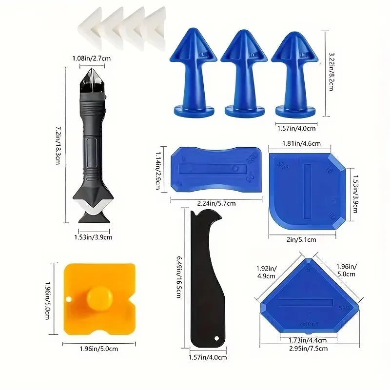 Versatile 15pcs Silicone Caulking Set: Professional, Precision Tools for Kitchens, Bathrooms - Durable and Easy to Use Oasis Select SKJS-C01-27 1