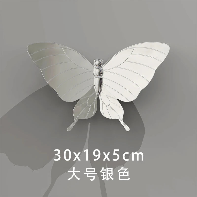 TV Background Wall Sofa Decoration Room Wall Decoration Butterfly Wall Creative Decoration Pendant Decor Aesthetic Oasis Select 30Cm silver 1pcs