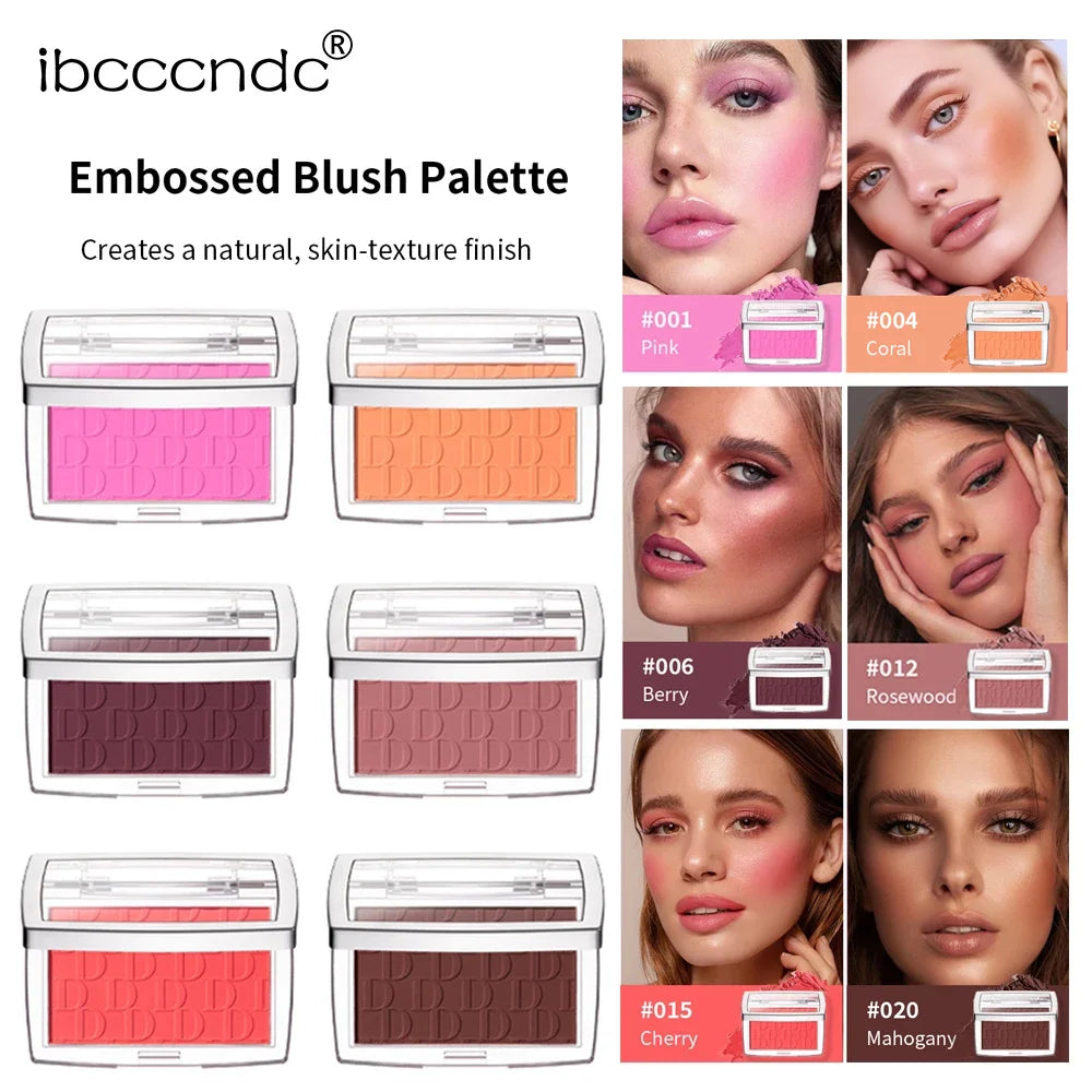 Matte Embossed Blush Palette – High Pigment Pink & Coral