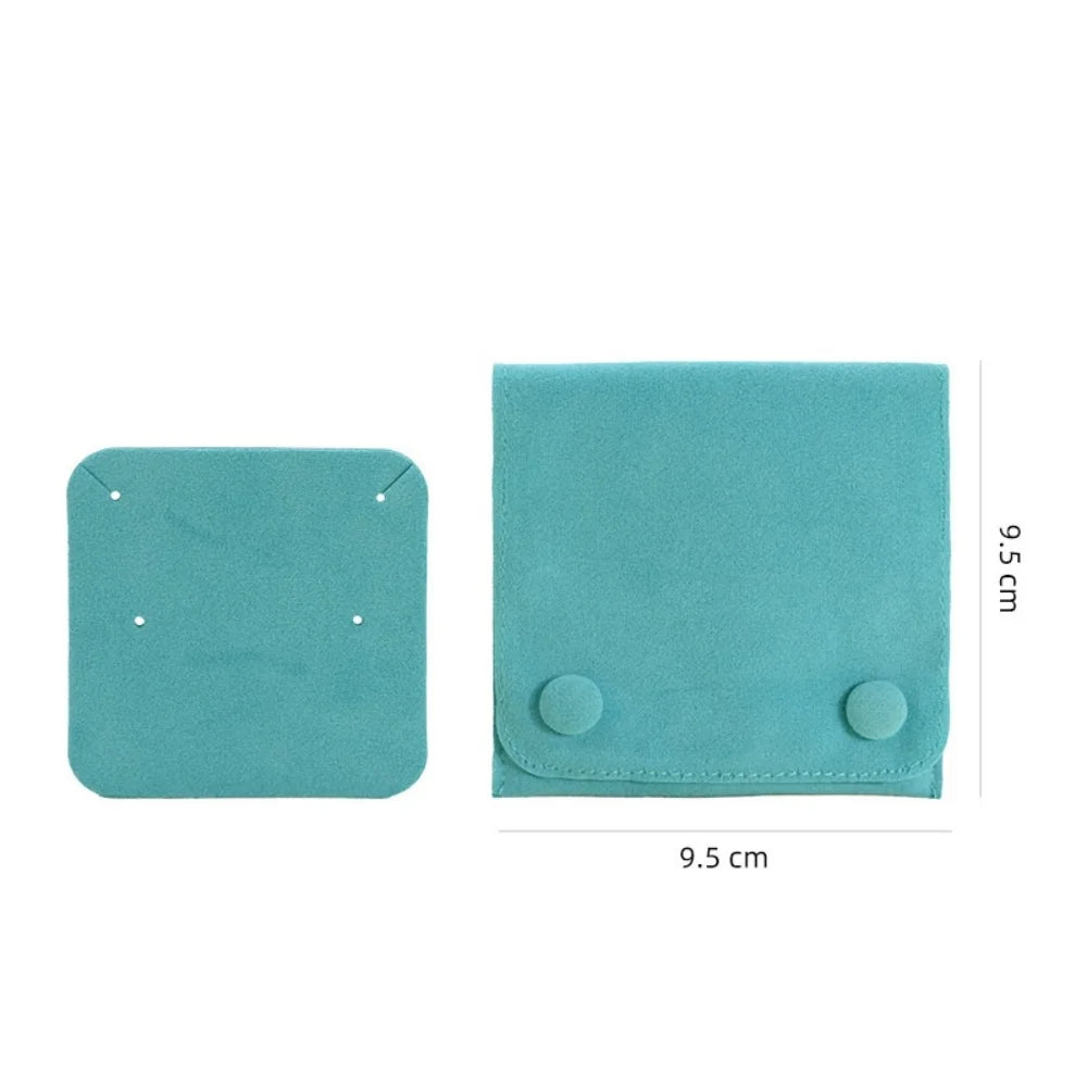 1pcs Jewellery Pouch Packaging Bag Soft Velvet Snap Button Gifts Packing Bag For Storing Rings Bracelets Necklace Accessories Oasis Select Light blue