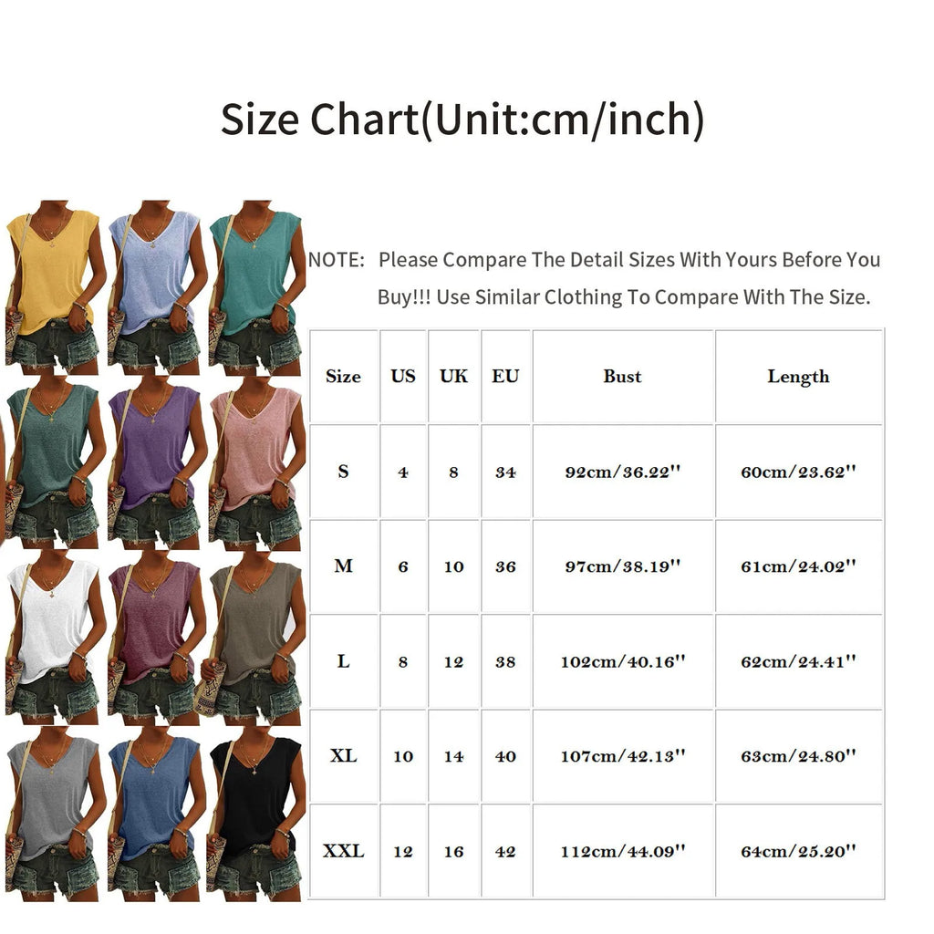 Summer Camisole Women'S V-Neck Vest Colored Cotton Solid Color T-Shirt Casual Sleeveless Vest Loose Top Fitted Vest Women'S Clot Oasis Select