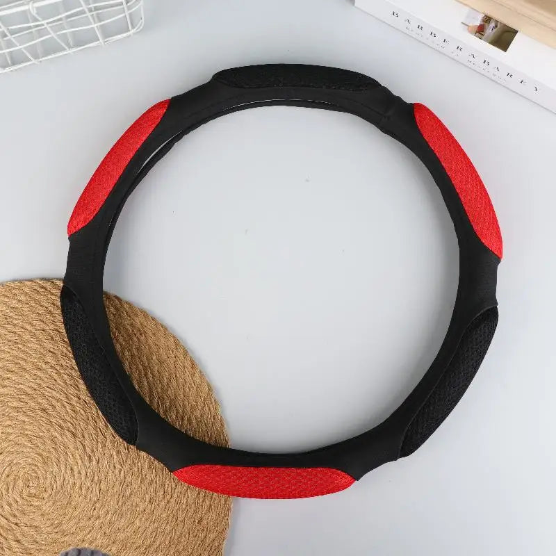 Steering Wheel Cover Suitable For 38cm Diameter Car Accessories Interior Steering Wheel Protective Decoration Universal Oasis Select BlackRed