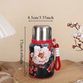Retro Chinese Rose Printed Stainless Steel Insulated Cup Large Capacity Portable Car Insulated Water Cup Oasis Select green 501-600ml