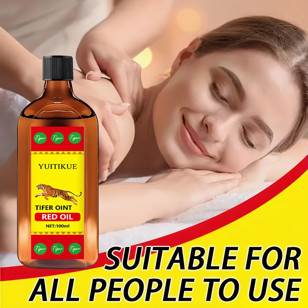 YUITIKUE Tifer Oint Red Oil 100ml - Tiger Formula for Muscle & Joint Massage, Sport & Daily Use, for All Oasis Select