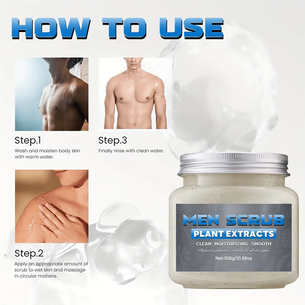 SUYARUN Men's Charcoal Body Scrub – Deep Cleanse & Oil Control Body Scrub Exfoliator Oasis Select