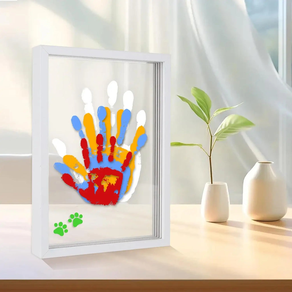 Home Handprint Kit Handmade DIY Home Souvenir Frame with 6-Color Pen DIY Creative Art Handprint Kit Oasis Select