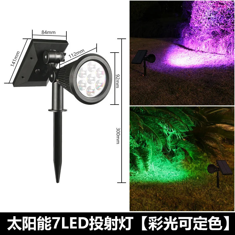 Solar Spotlights Dual Use Tree Light Outdoor Super Bright Landscape Light Garden Garden Villa Decorative Spotlights Lawn Oasis Select new7 LED RGB light