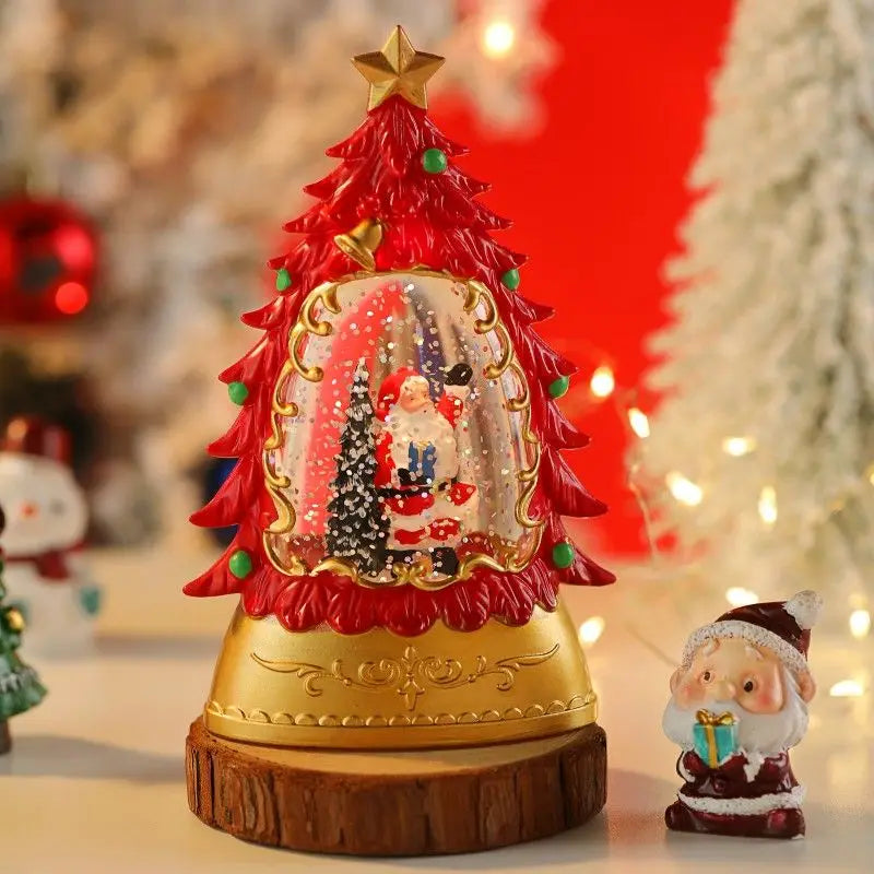Christmas Illuminated Night Lights Decorate The Desktop with Snowflake and Christmas Wind Lanterns Creating A Festive Atmosphere Oasis Select Christmas tree1 14.6cm