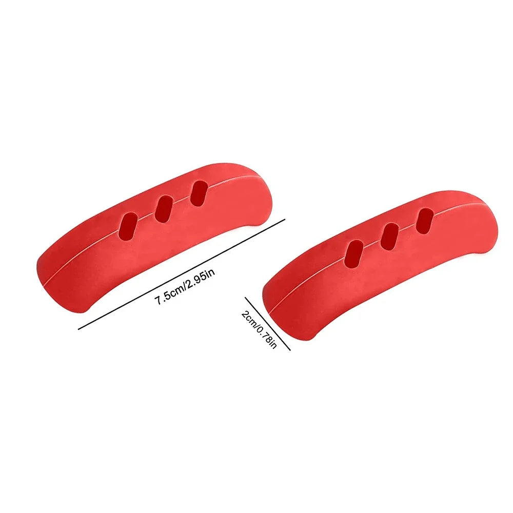 2Pcs Silicone Heat Resistant Pot Handle Anti Scalding Non-slip Oven Pans Bowl Cookware Handles Clamp Kitchen Gadgets Holders Oasis Select Red