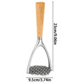 Mashed Potato Masher Double Arc Wooden Handle Kitchen Tool Potato Ricer Food Smasher for Avocado Bananas Carrots Soft Fruits Oasis Select silver