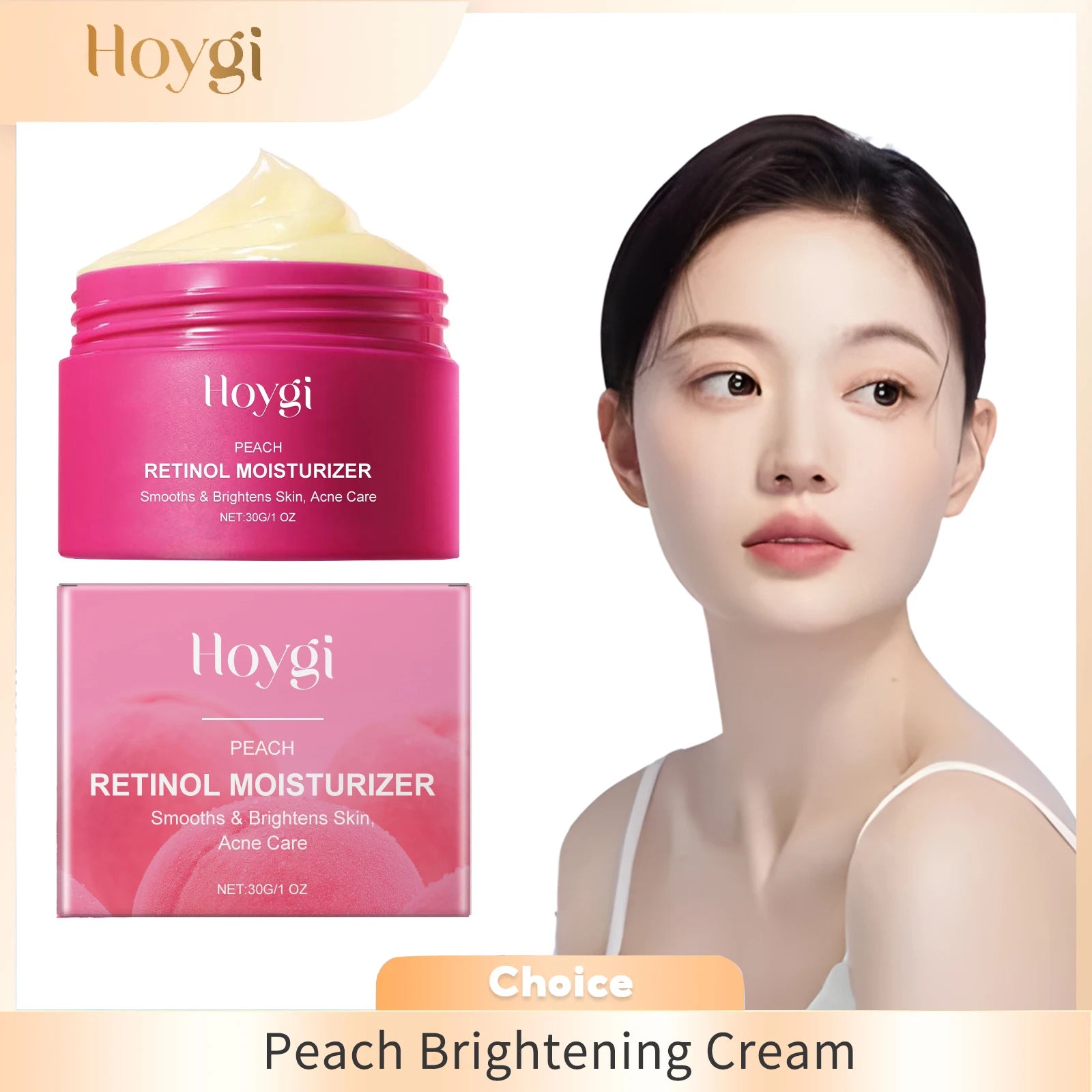 Peach Retinol Cream – Brightening, Anti-Acne & Moisturizer 30g Retinol Face Cream Oasis Select