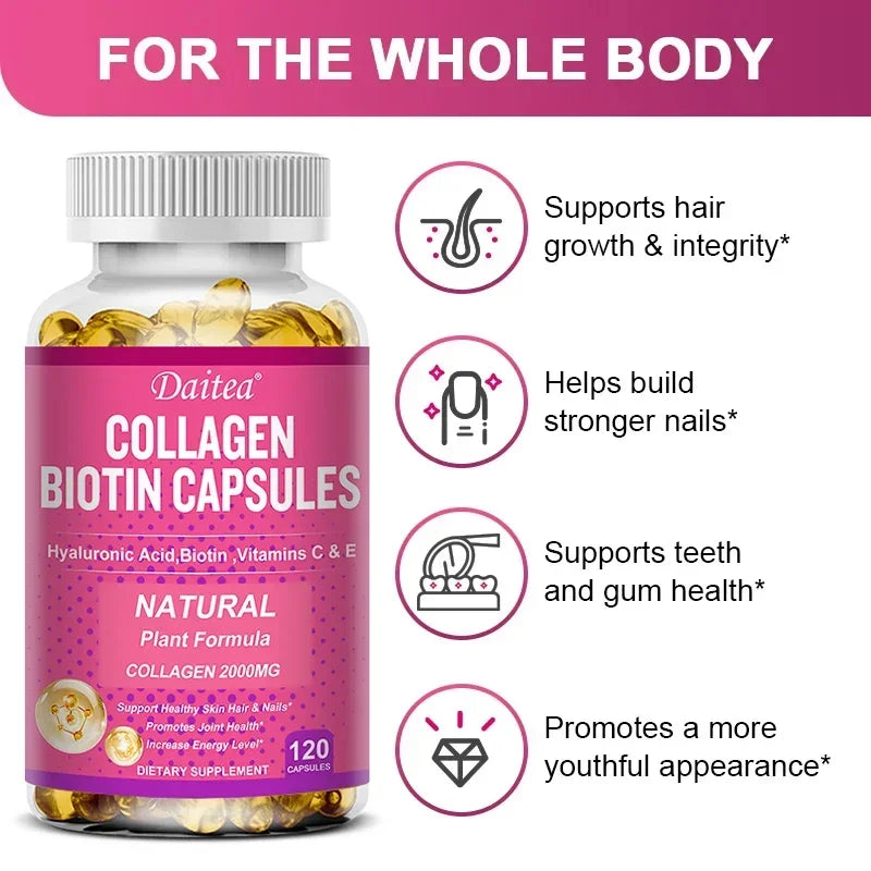 Collagen Biotin Supplement – Hair, Skin, Nails & Energy Boost