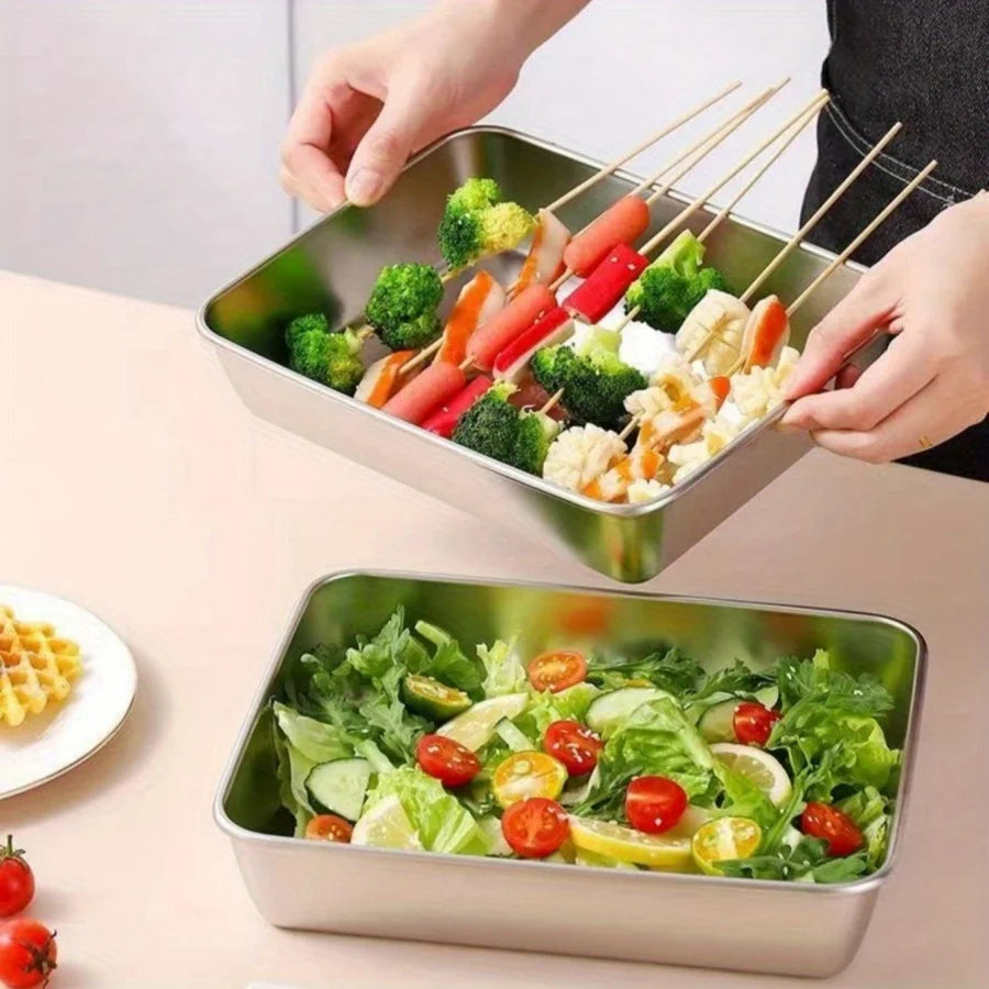 6-Piece Stainless Steel Food Storage Containers Set - Airtight BPA-Free Kitchen Organizers for Fridge/Pantry/Dry Goods Oasis Select