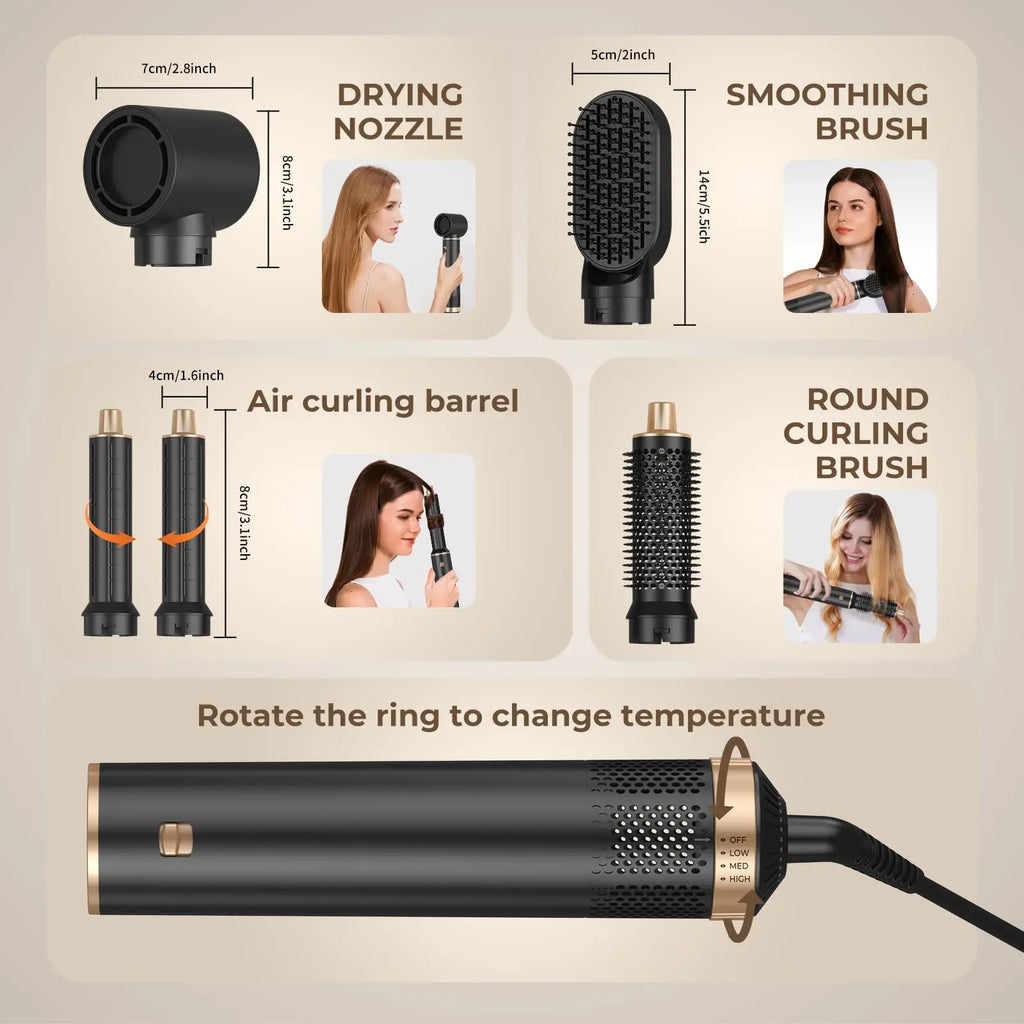 5-in-1 Hot Air Dryer Brush Set – Curl, Straighten & Style