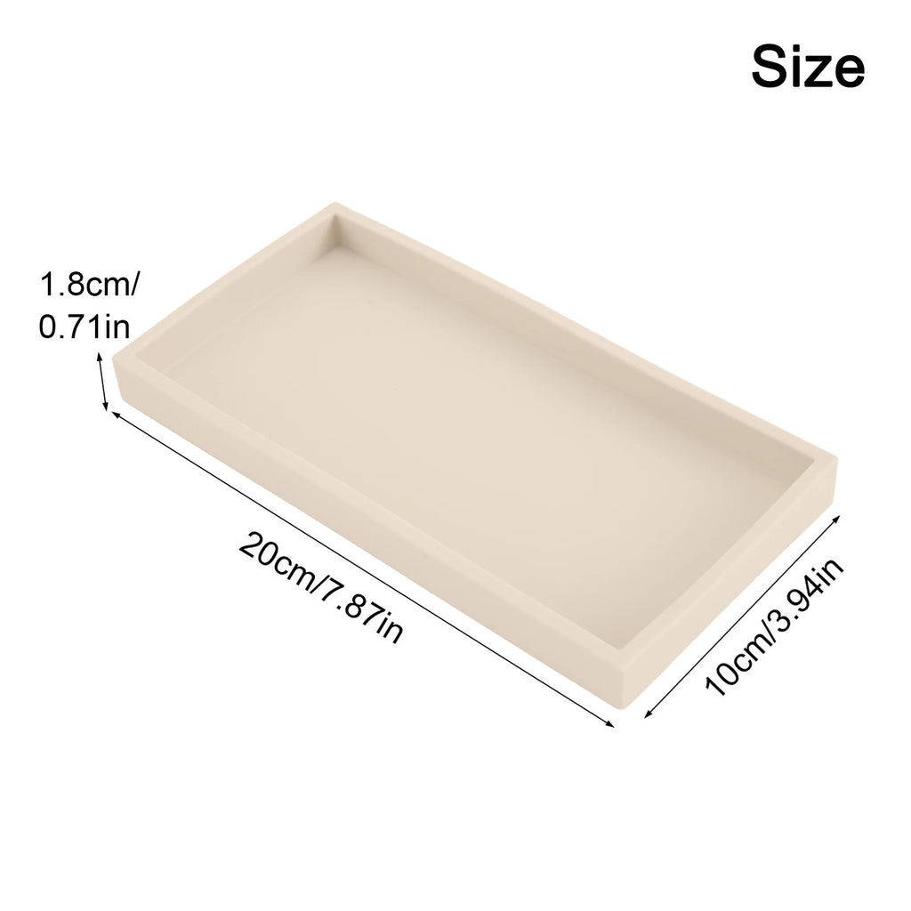 Bathroom Counter Tray Silicone Bathroom Vanity Tray Soap Dispenser Tray Countertop Storage For Dressing Tables Oasis Select