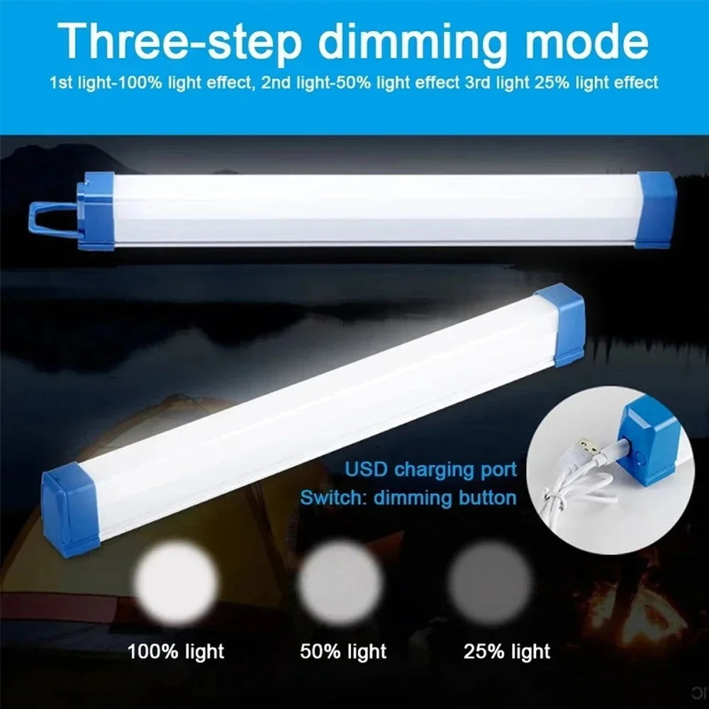 30CM LED Rechargeable Tube Camping Light Magnetic Suspension Portable Light Bulb for Emergency,Night Market,Outdoor Lighting Oasis Select