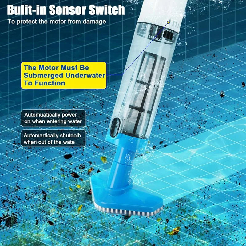 WISH US PLUG 3 In 1 Cordless Pool Vacuum,Handheld Pool Cleaner For Spas,Hot Tubs And Small Pools For Sand And Debris Oasis Select