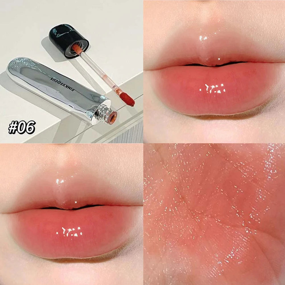 Juicy Glass Finish Lip Gloss Hydrating Plumping Shiny Lip Tint Lightweight Nude Pink Mirror Liquid Lip Beauty Product Oasis Select 06