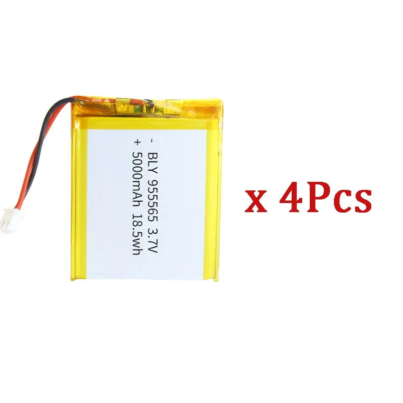 1-20 PCS 955565 Polymer Lithium Battery 3.7V 5000mAh Lithium Ion Battery For Power Bank GPS 100% Real Capacity Oasis Select 4PCS
