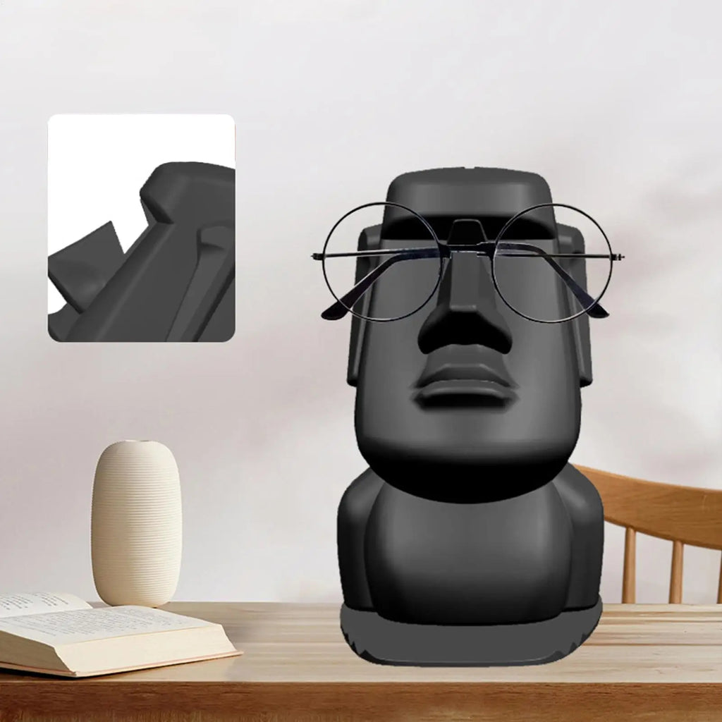 Funny Eyeglass Holder Easter Island Sculpture Sunglass Holder Home Table Ornament Sculpture Multifunctional Mobile Phone Cradle Oasis Select