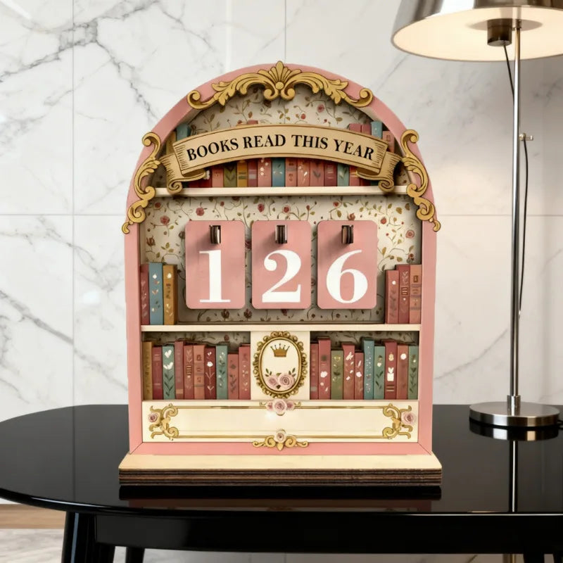 Retro Wooden Reading Challenge Tracker Counter Up To 999 Books Record Keeper Home Classroom Ornament Gift for Book Lovers Oasis Select