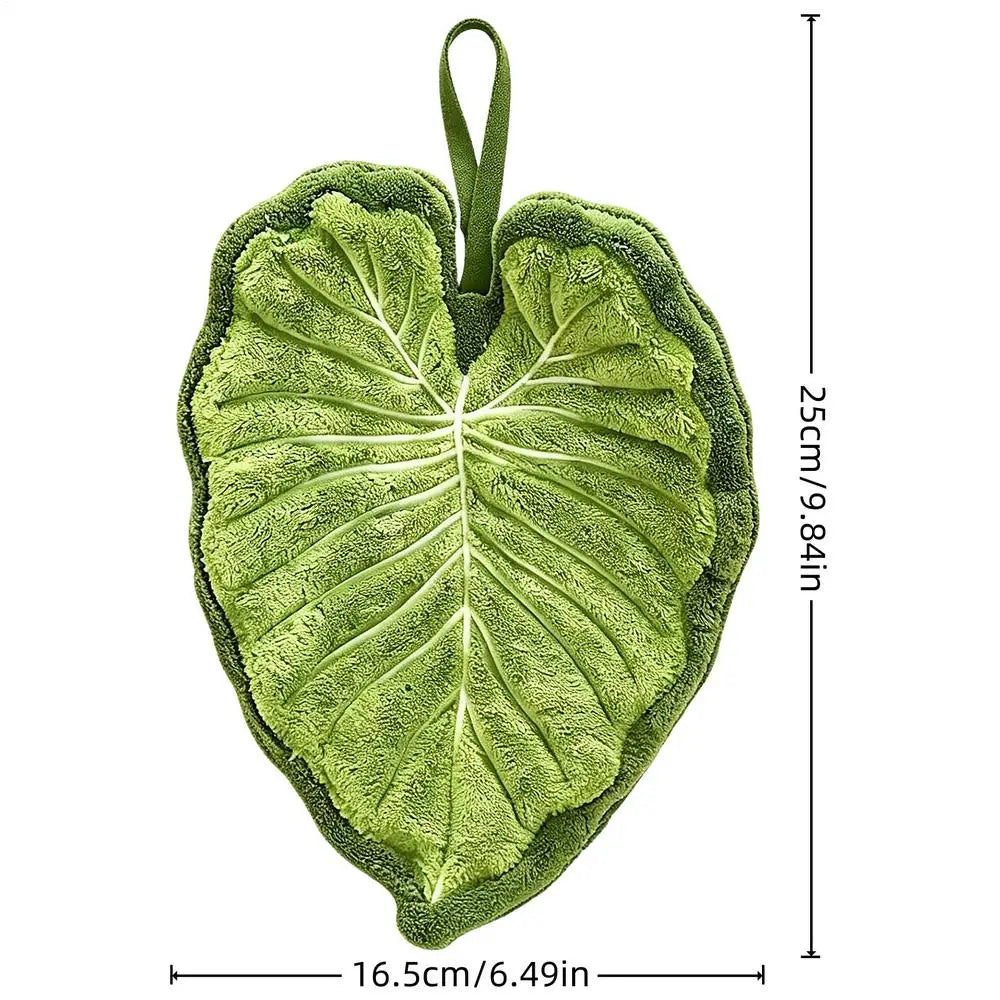 Leaves Hand Towels Absorbent Kitchen Handkerchief Bathroom Hands Towel Wall Hanging Kitchen Towels Kitchen Accessories Decor Oasis Select Green